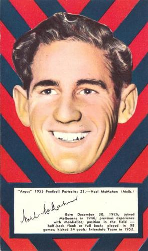 1953 Argus Football Portraits #21 Noel McMahen Front